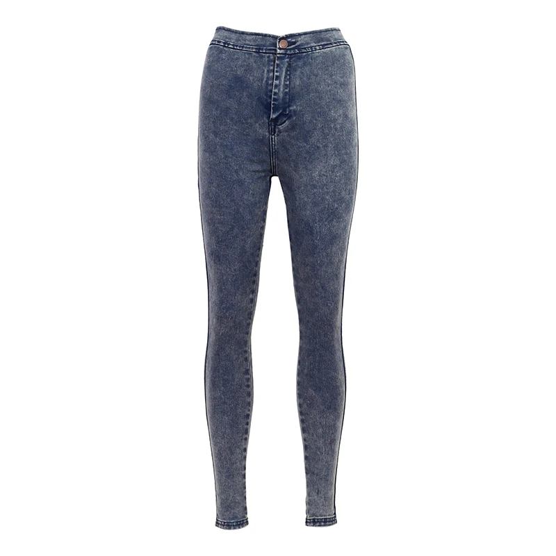 Yanueun классические джинсы с высокой талией, женские облегающие джинсы, женские модные повседневные джинсы-карандаш, Стрейчевые обтягивающие джинсы - Цвет: Blue