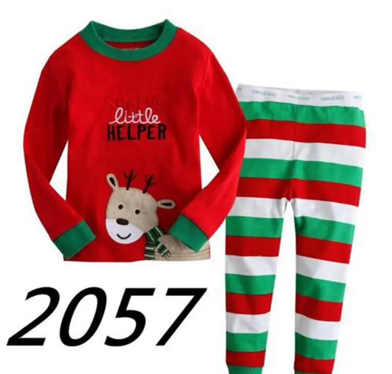 Детский комплект одежды, детский Рождественский пижамный комплект, одежда для сна с рисунком для мальчиков, От 2 до 7 лет, детские пижамы, Пижама для маленьких мальчиков