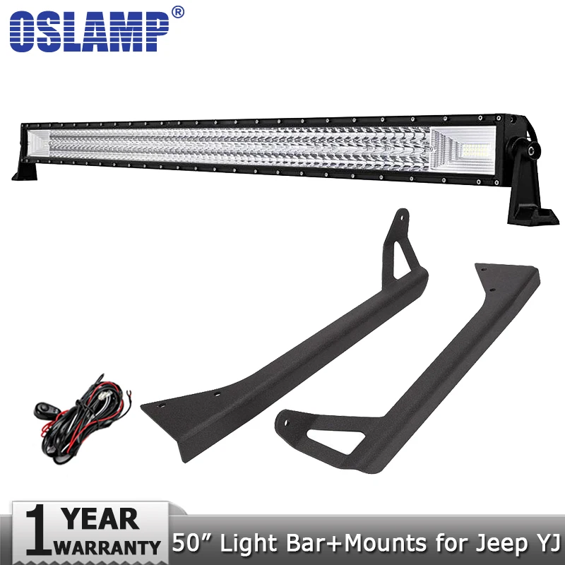 

Oslamp 50inch 702W 3-Row LED Light Bar Led Bar Offroad Combo Beam DC12v 24v Led Work Light Bar for Jeep Wrangler YJ 1987-1995