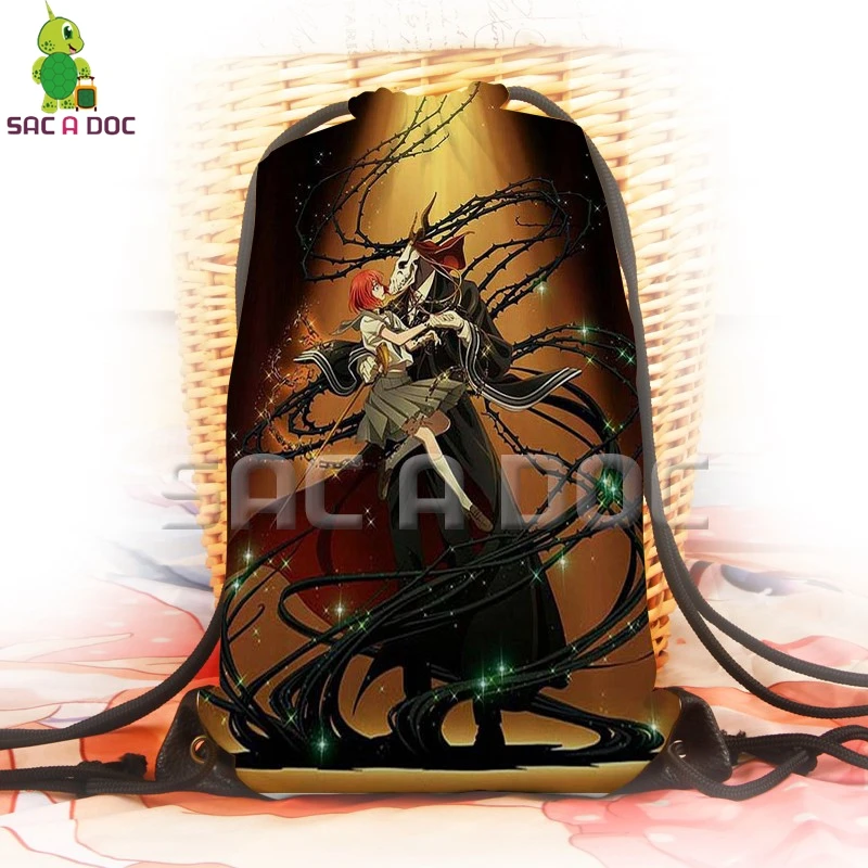 

Anime Mahou Tsukai No Yome Elias Ainsworth Backpack 3D Drawstring Bag Women Men Softback Travel Backpack Storage Shopping Bag