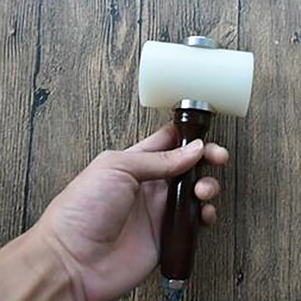 Деревянная ручка кожа резьба молоток перфоратор резка шьем молоток инструмент DIY ремесло