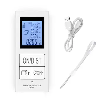 

Mini 30m USB Rechargeable Infrared Range Finder Pocket Handheld IR Electronic Ruler Backlit LCD Pythagorean Mode Measure