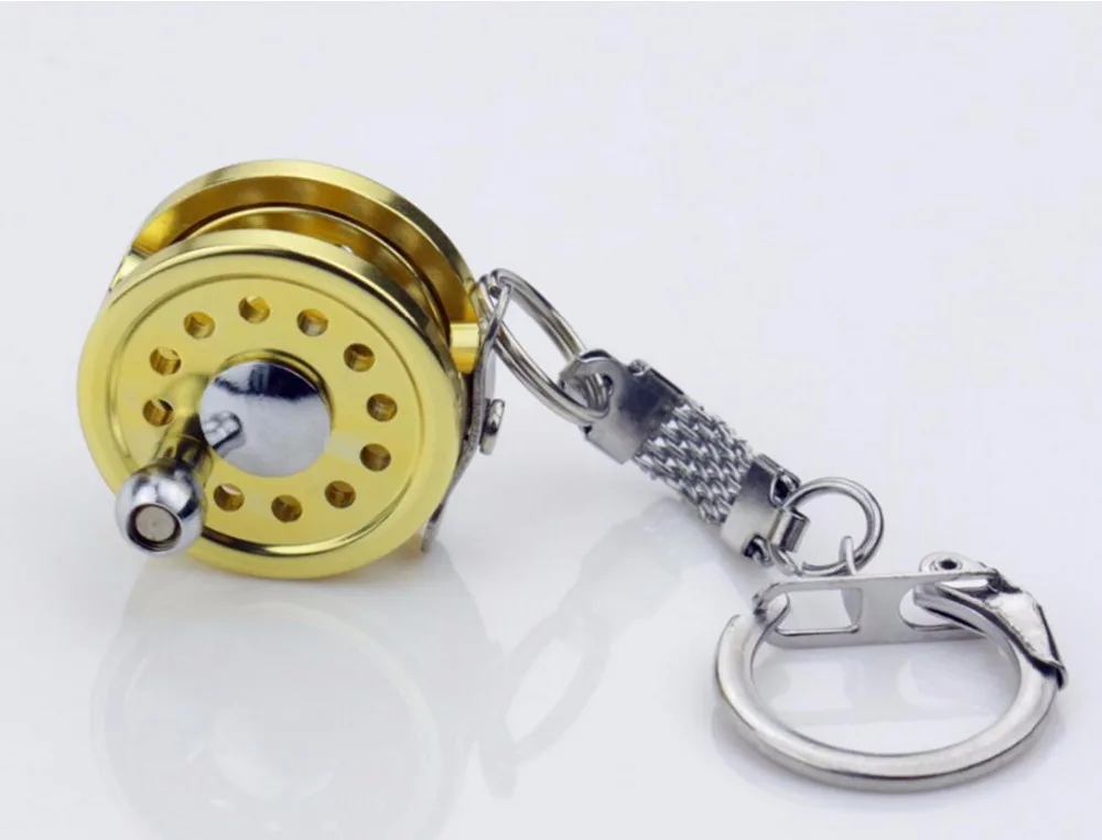 Wholesale 10pcs/lot Fishing Reel Key Chain Sports Key Chain Father