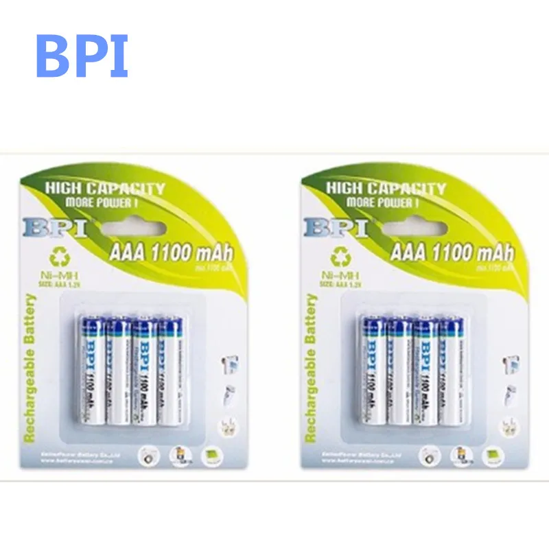 Подлинная карта, установленная BPI special times BPI AAA NiMH аккумуляторная батарея 1100mAh