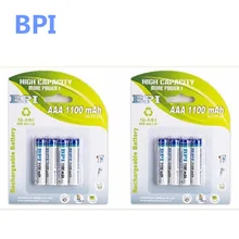 100% Подлинная карта установлена BPI специальный раз BPI AAA NiMH перезаряжаемая батарея 1100 мАч