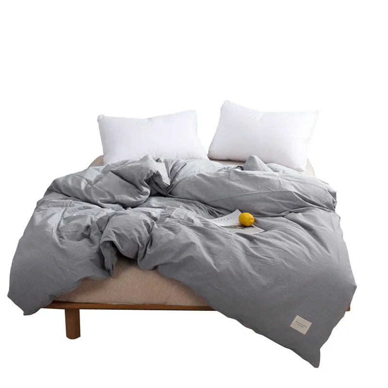 1 шт. свежий серый сплошной цвет простой пододеяльник с молнией хлопок одеяло или одеяло чехол 220x240 см 5 размер мягкий