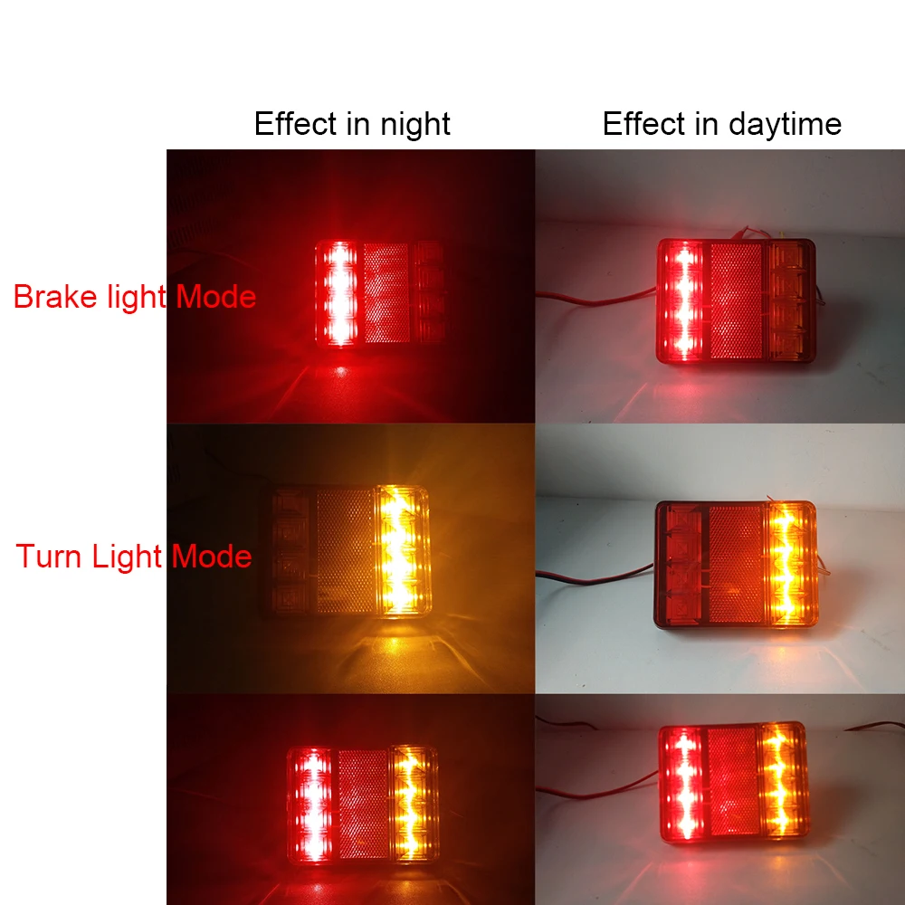 CNSUNNYLIGHT Car Truck Rear Tail Light Warning Lights Rear Lamps Waterproof Tailight Rear Parts for Trailer Caravans DC 12V 24V (7)