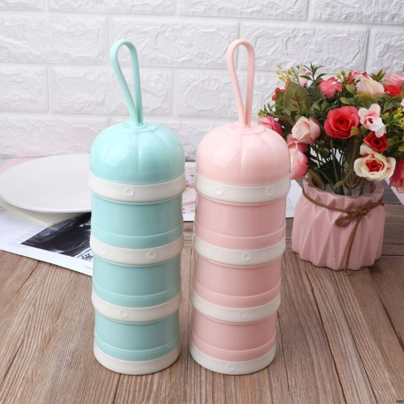 

Cute Pumpkin Baby Milk Powder Box Food Storage Snack Box 3 Layers Portable Infant Milk Powder Container