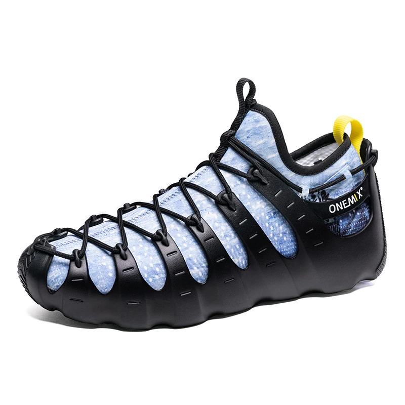 Onemix Fashion Soft Rome Running Shoes 1 Shoes 3 Wear Breathable Black Sneakers Two-Piece Yoga Shoes Summer Water Diving Shoes
