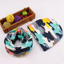 Child Hat Good Camo Print Cotton Kids Hat Scarf Collar Spring Child Cap Children Boys Ladies Beanies Toddler Toddler Hats Set