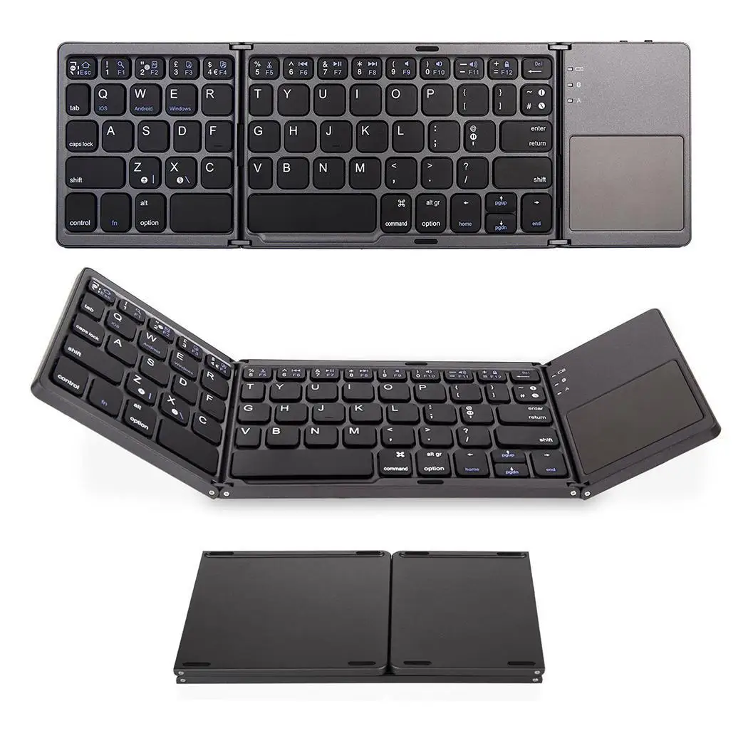 

Portable Smartphones Tablets Folding Touch Wireless Bluetooth 3.0 For iOS, For Android, For Windows Keyboard