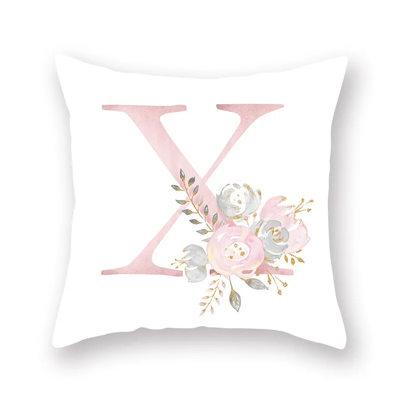 Flower Pillow Cover 45x45cm Kids Room English Alphabet For Home goods 1PC Flower Pillowcase Polyester Flower Pillow Cover 45x45cm Kids Room English Alphabet For Home goods 1PC Flower Pillowcase Polyester