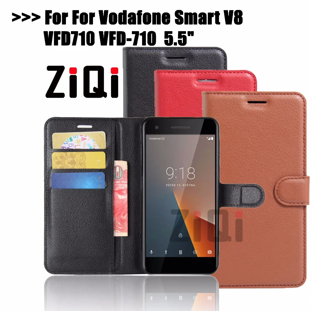 

Ziqi For Vodafone Smart V8 Case 5.5 inch Wallet PU Leather Phone Case For Vodafone Smart V8 VFD710 VFD-710 Case Flip Cover Capa