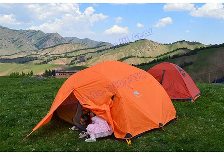 3F gear Sunsky 210T 3 сезона 3 человека 2 слоя PU покрытие палатка с алюминиевым полюсом