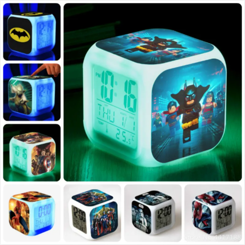 

Cute Minions toys Kids Alarm Clock LED Color Changing klok Digital Clock Desk Night Wake Up Light Glowing Electronic Reveil
