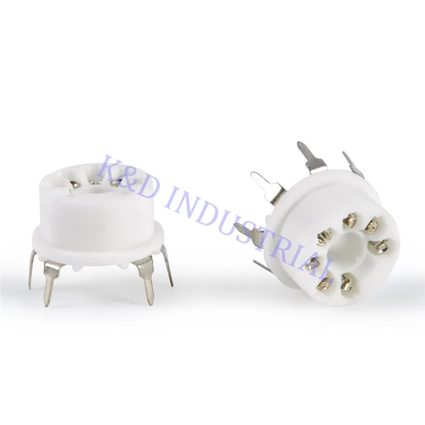 

2pcs Sliver Mini Ceramic 7pin Tube Socket 12AE6 3AV6 18GE6 PCB Base Valve Tube Amp Parts