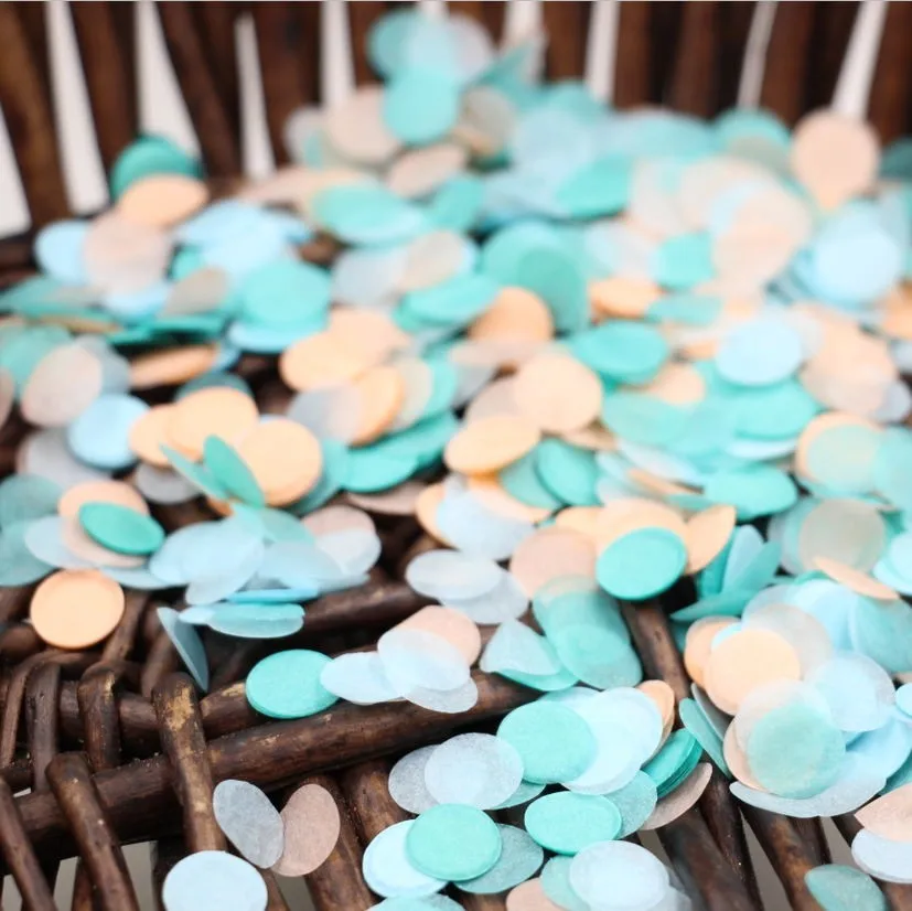 1 inch Small Tissue Paper Confetti Mint Orange Tossing Decor Baby Shower Birthday Party Happiness Confetti5