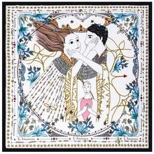 Новинка, роскошный брендовый квадратный шелковый шарф с принтом, Женский Мягкий Шифоновый Шарф, высокое качество, элегантные шелковые шарфы, женский шарф