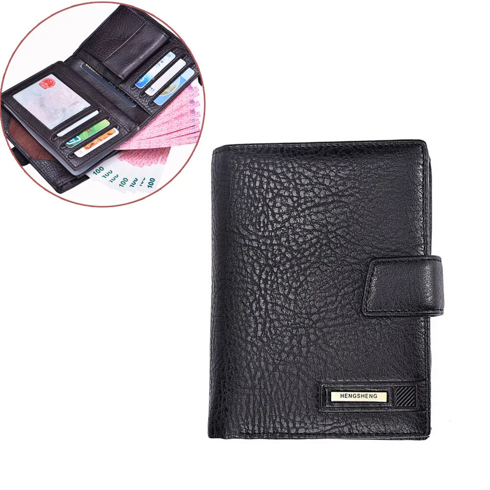 

Men's 3 Fold PU Leather Passport Holder Multi-function Vertical Wallet Packet Change Purse OH66