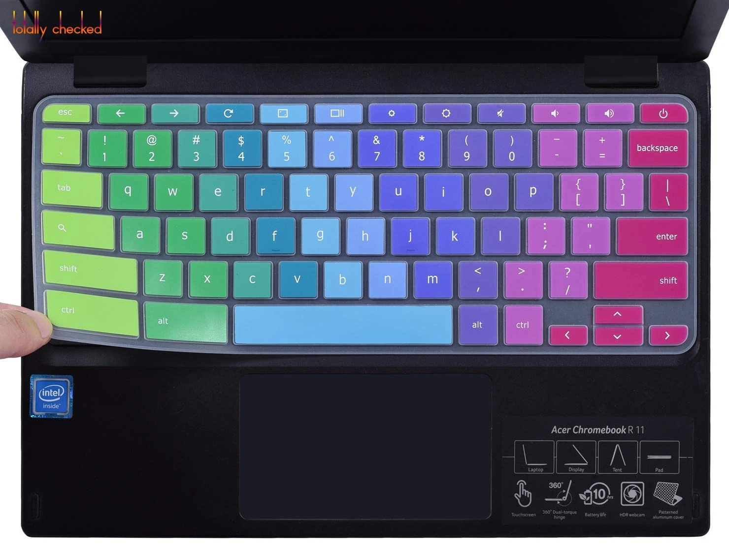 Силиконовая клавиатура для ноутбука Обложка Protector кожи для Acer хромбук R11 1" 13" 1" 15,6" CB3-131 CB5 CP5 - Цвет: rainbow