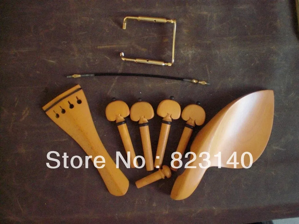 

1 Set BOXWOOD Violin Fitting 4/4 with 1 PC tail gut and 1 PC GOLD Chin Rest Screw
