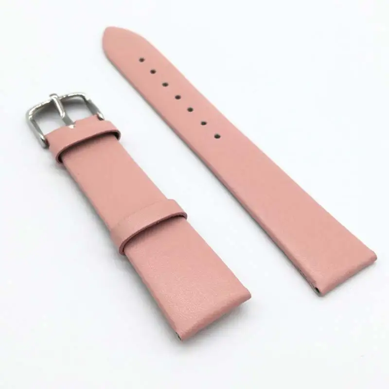 12 мм/14 мм/16 мм/18 мм/20 мм/22 мм Лидер продаж 1 шт. ремешок для часов для мужчин и женщин Высокое качество кожа популярные часы группа гладкая - Цвет ремешка: Розовый