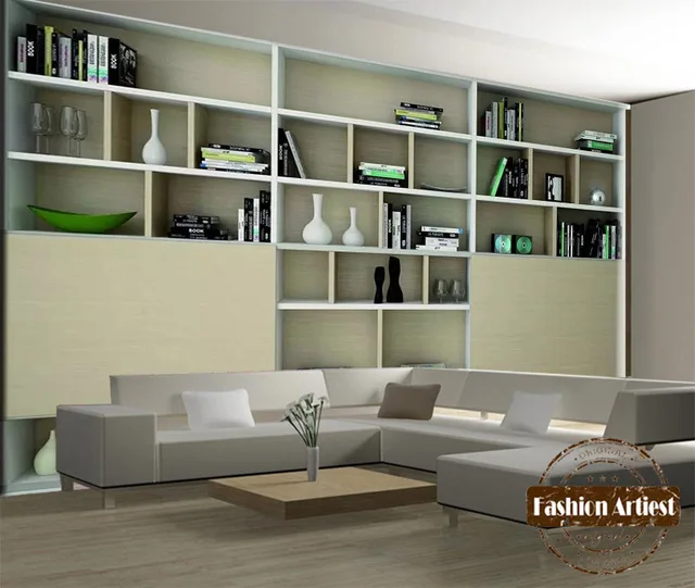 Custom moderne 3d behang mural boekenplank boek case muur show ... Custom moderne 3d behang mural boekenplank boek case muur show ...