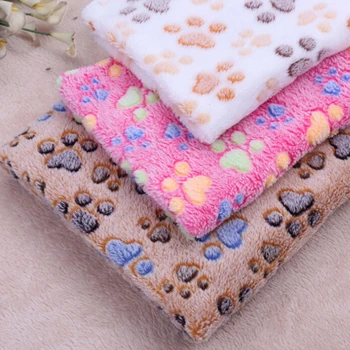 

Pet Towel Blanket for Dogs Animals Lovely Paw Print Keep Warm Coral Fleece Soft Mat Cat Puppy Bed Sofa Cushion Supplies 100x80cm