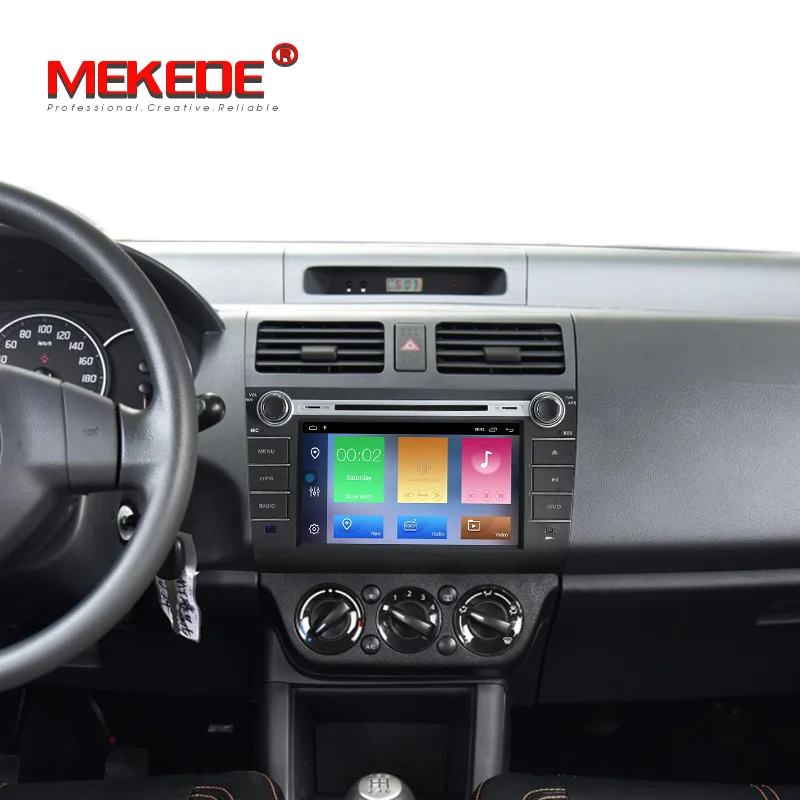 Top Mekede android9.1 2GB RAM 32GB ROM Car multimedia Player Navigation GPS DVD for suzuki swift 2004-2010 wifi bluetooth USB navi 1