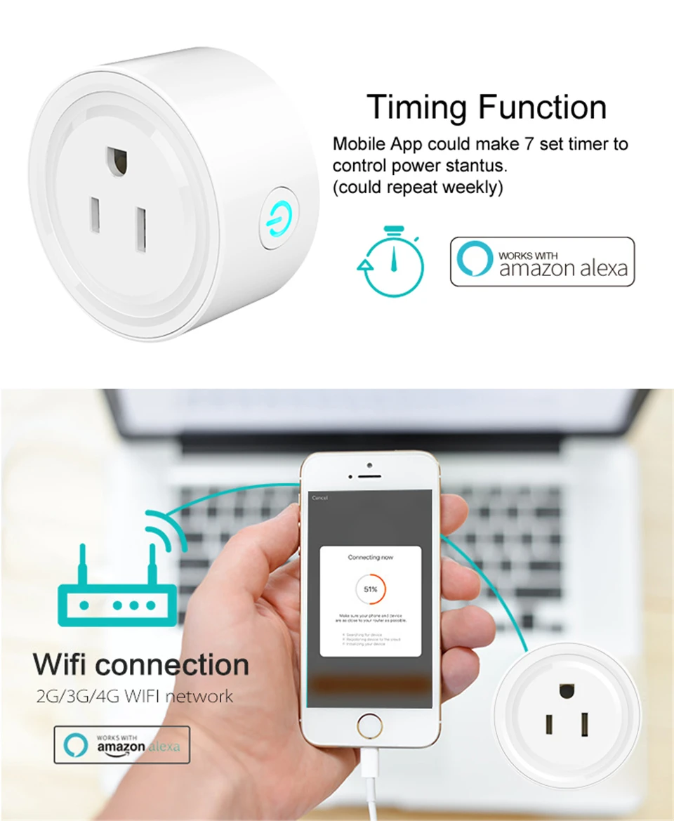 Новинка 2018 умная розетка с Wi Fi американского типа мобильное приложение