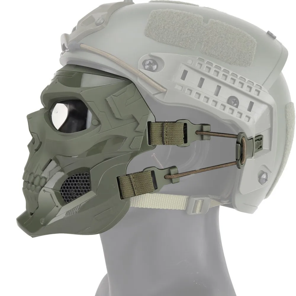 Airsoft Shooting Tactical Hunting Equipment Gears Skull Messengers Unisex Full Protective Mask Helmet 2 Wearing Ways Accessories