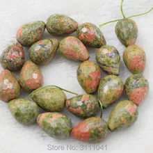 Зеленый Unakite падение граненый 15*20 мм 1" для DIY ювелирных изделий Свободные Шарики fppj бусы природа драгоценного камня коралловый