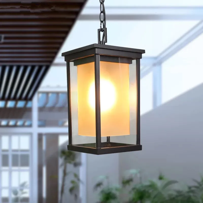 

HAWBOIRRY Modern LED European Outdoor Garden Villa Community Corridor Simple Waterproof and Antirust Vintage Chandelier