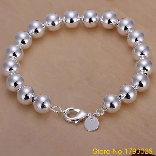 

Women's 10mm Silver Plated Ball Bangle Bracelet with a Simple Designed for Office lady 4TRJ