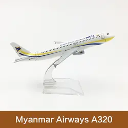 16 см Myanmar Airlines модель самолета A320 металл литья под давлением авиационная модель MAI International Airways модель самолета масштаб игрушки 1:400