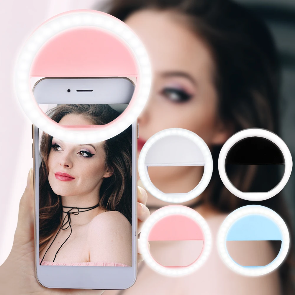 

Portable USB Charge Selfie Ring Light For Phone Supplementary Lighting Night Darkness Selfie Enhancing Fill Lights 4 Colors