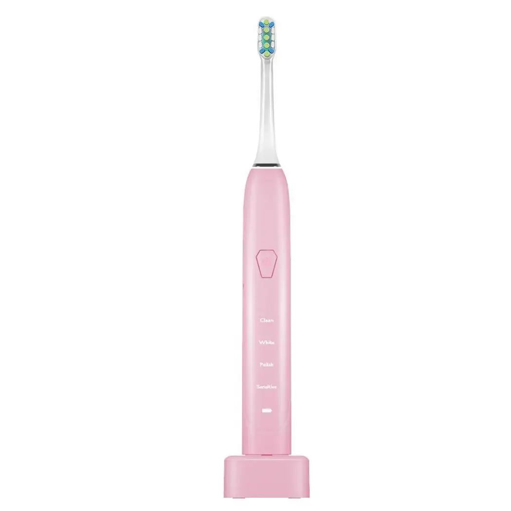 

Electric Toothbrush Waterproof Electric Toothbrush Cleaning 2 Minutes Intelligent Timing Clean Sensitive Whitening White Pink
