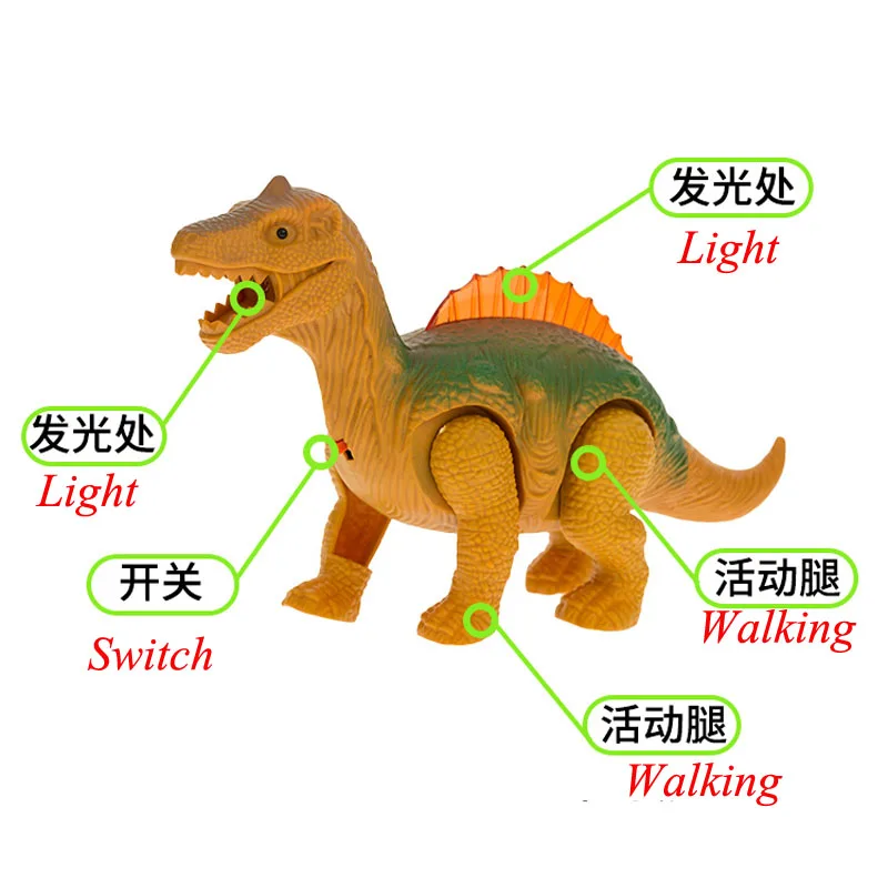 Электрические Гуляющие динозавры световые звуковые игрушки животные модель для детей
