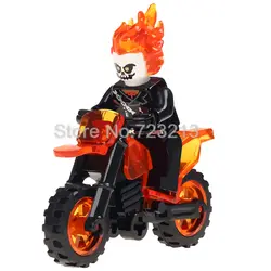 Ghost Rider рисунок с мотоциклом Marvel Super hero строительные блоки Super hero Набор Модель Наборы кирпичи игрушек для детей