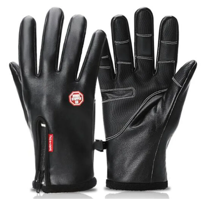 

Motorcycle Gloves PU Leather Touch Screen Gloves Autumn Winter Warm Waterproof Windproof Warm Fleece Lined Guantes Moto Luvas