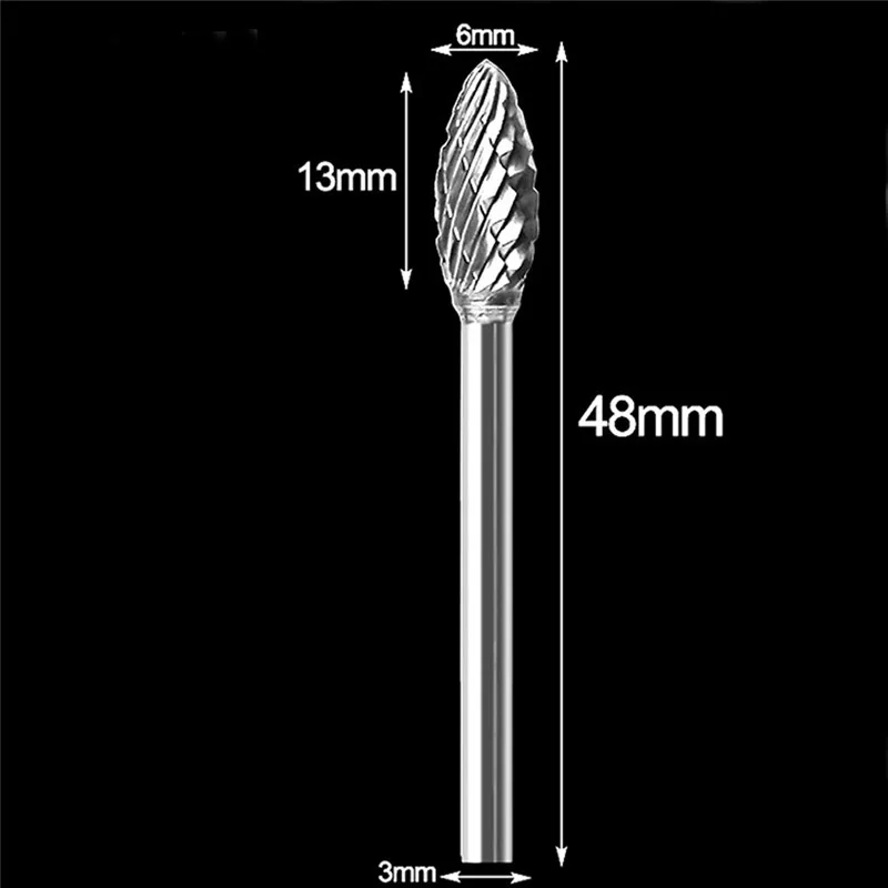 10 шт. Вольфрамовая сталь Шлифовальная головка сверло с двойной насечкой карбида роторный инструмент для снятия заусенцев набор инструментов аксессуары карбида вольфрама сверло