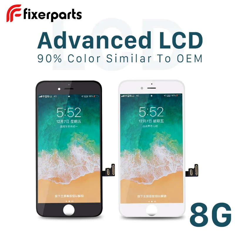 

Fixerparts 1PCS Advanced LCD For iphone 8 Display Touch Screen Digitizer Replacement Full Assembly for iPhone 8 lcd With Tools