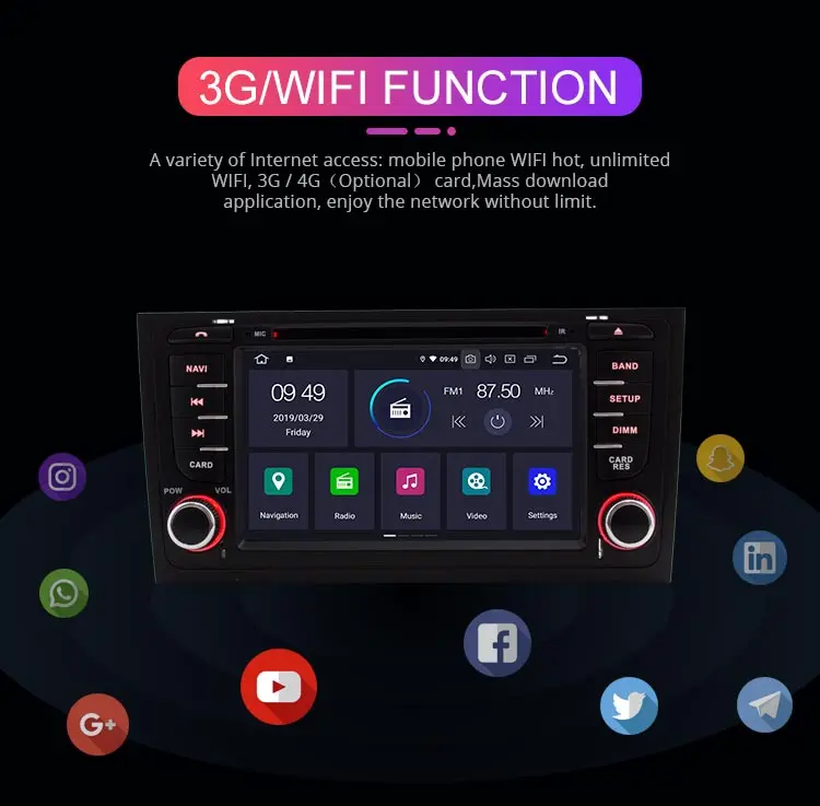 Flash Deal Besina 2 Din Android 9.0 Car DVD Player For AUDI A6 S6 RS6 GPS Navigation Wifi Bluetooth Multimedia Car Radio Antoaudio Stereo 6