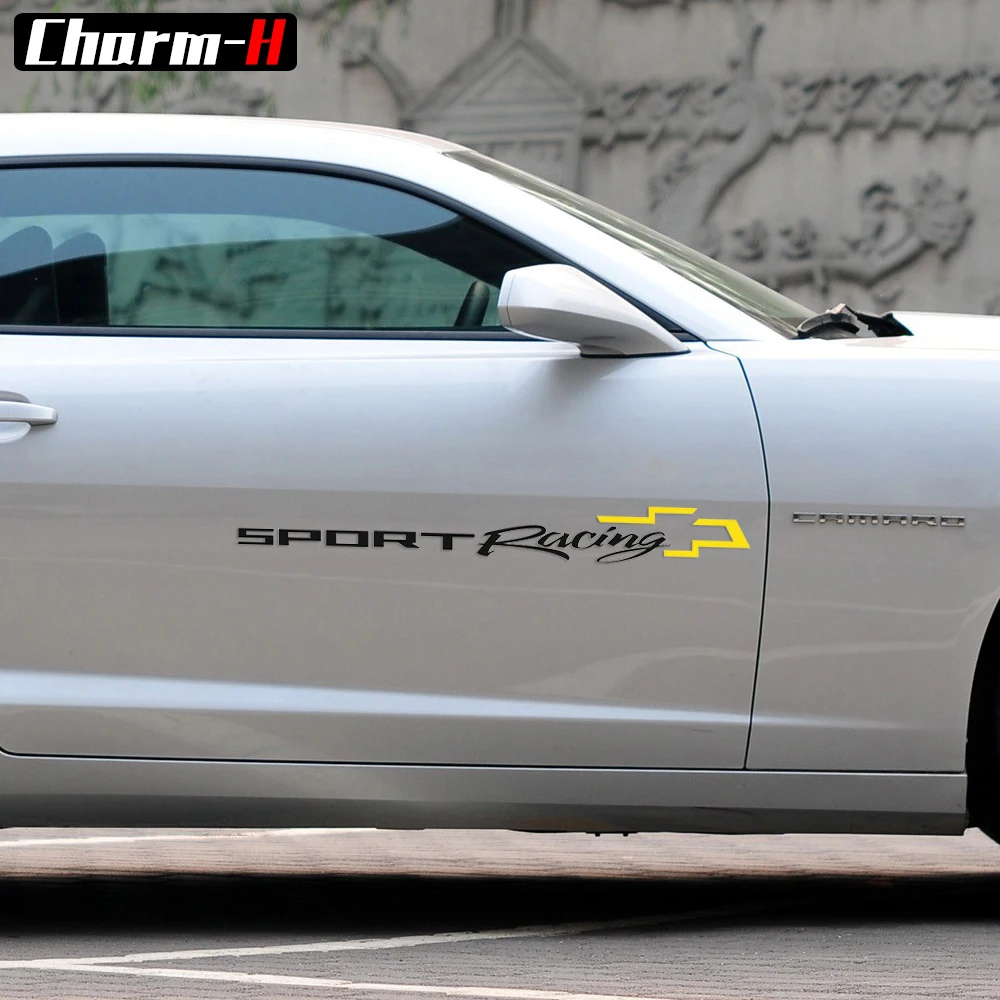 2 قطع سيارة التصميم عاكس الفينيل الرياضة سباق الباب الجانب الجرافيك الشارات ملصقات لشفروليه كروز أفيو أورلاندو كابتيفا ابيكا