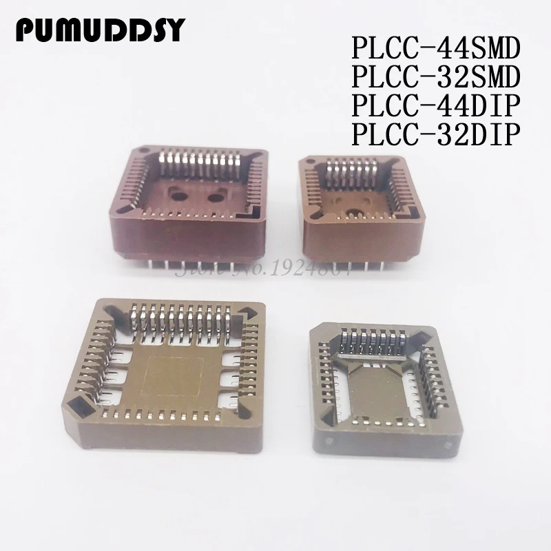 

10PCS PLCC32-SMD PLCC44-SMD IC Socket PLCC32-DIP PLCC44-DIP Socket adapter , 32 Pin 44 pin PLCC Converter
