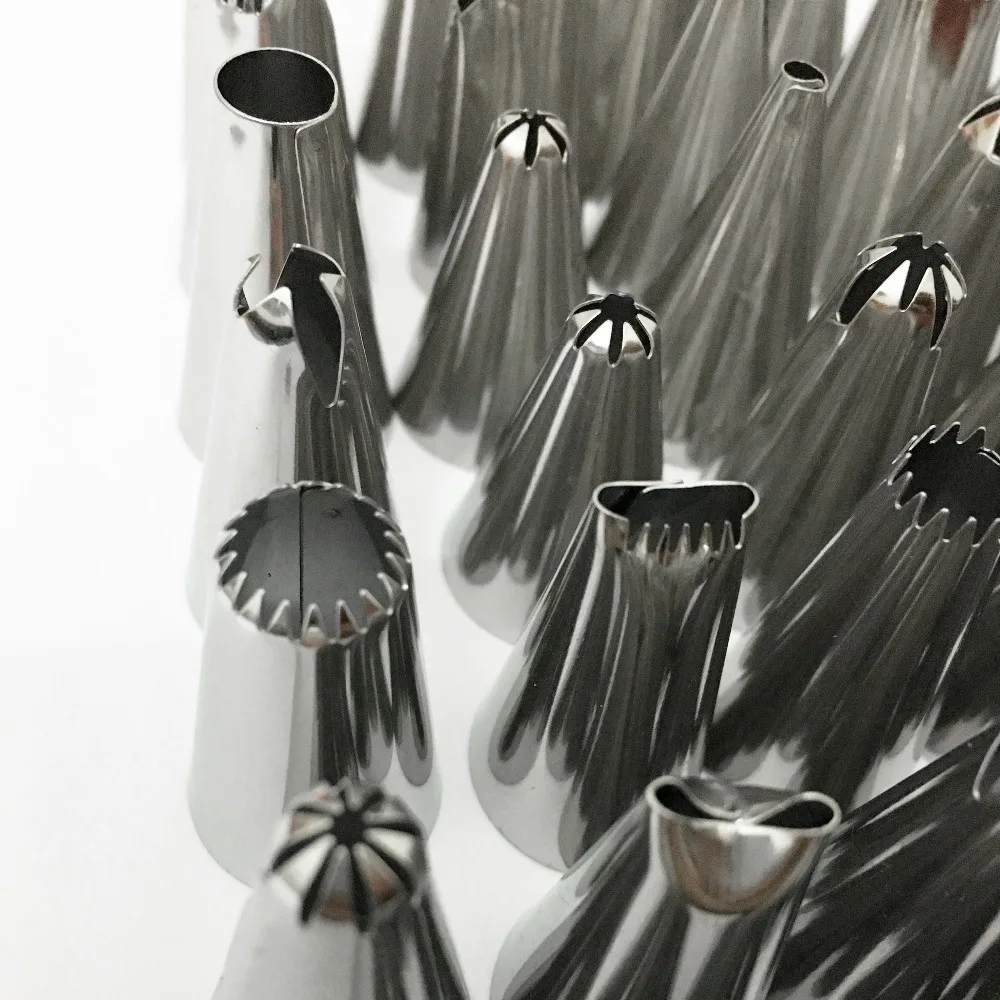 48 PCs/set Stainless Steel Icing Piping Nozzle Set DIY Cake Decorating Tips Pastry Tips Set Cupcake Baking Tools Nozzles