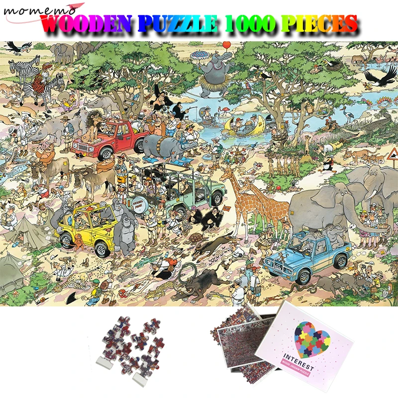 

MOMEMO Zoological Garden Cartoon Puzzle 1000 Pieces 50*75cm Giant Jigsaw Puzzle Adults Wooden Puzzle 1000 Kids Toys Home Decor