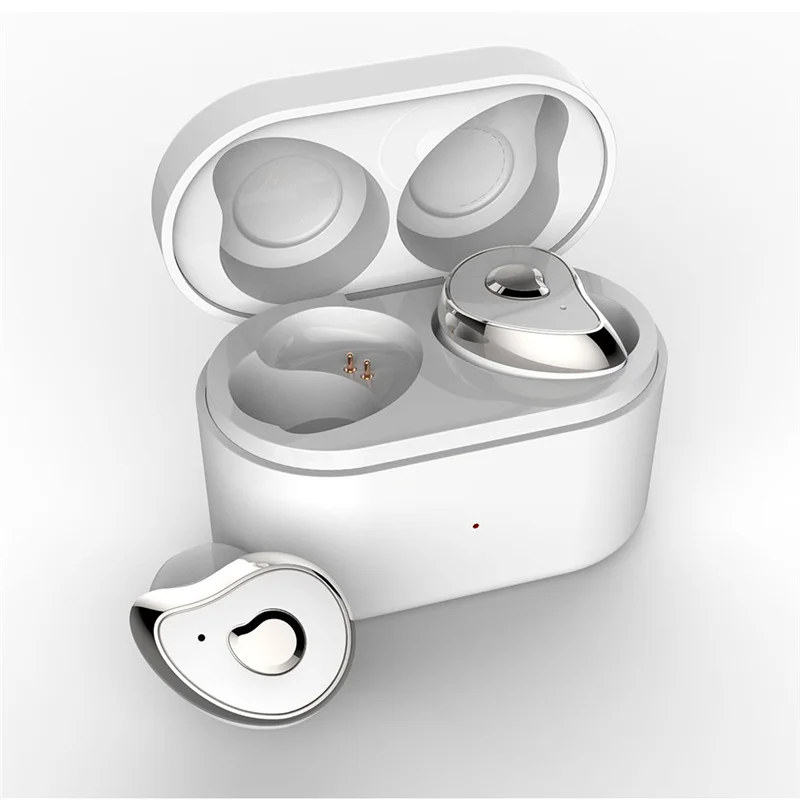 Серебристый SZHAIYU наушники-вкладыши TWS Bluetooth наушник реальные Беспроводной наушники V5.0 мини стерео наушники для телефона, регулятор баса, Поддержка IOS наушники для андроида - Цвет: Серебристый