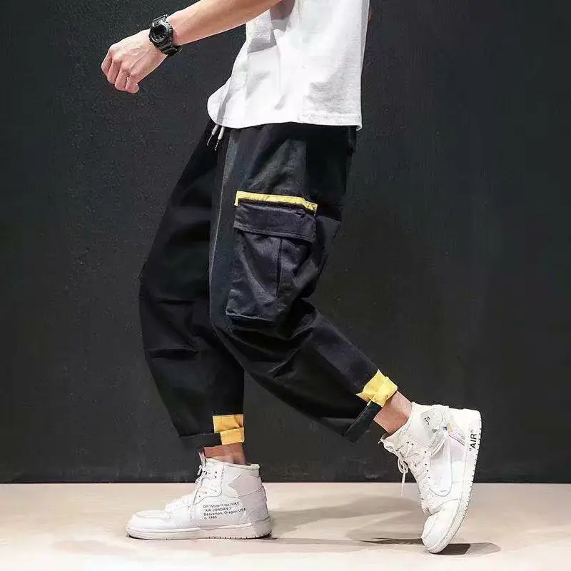Карманы Карго шаровары мужские повседневные мешковатые джоггеры тактические брюки Харадзюку уличная хип-хоп мода Swag