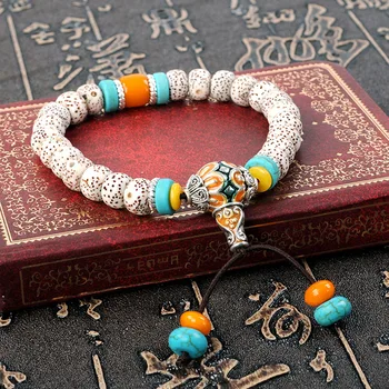 

Bodhi white single along the lunar January density for male and female Tibetan couple bracelets Agate